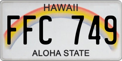 HI license plate FFC749
