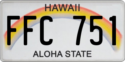 HI license plate FFC751