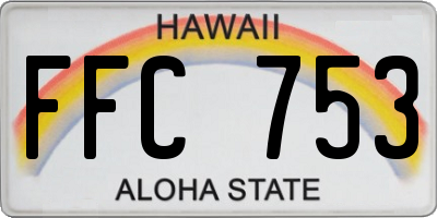 HI license plate FFC753