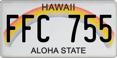 HI license plate FFC755