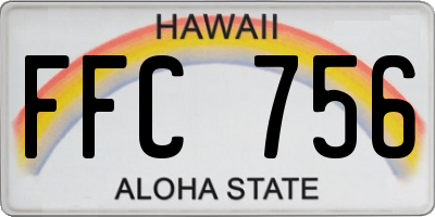 HI license plate FFC756