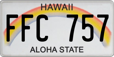 HI license plate FFC757