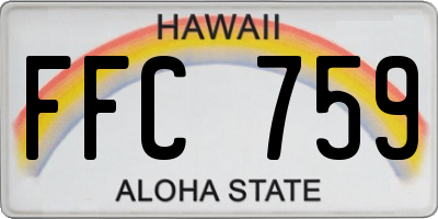 HI license plate FFC759