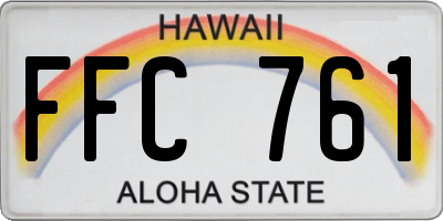 HI license plate FFC761