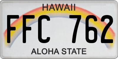 HI license plate FFC762