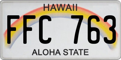 HI license plate FFC763