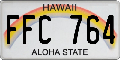 HI license plate FFC764