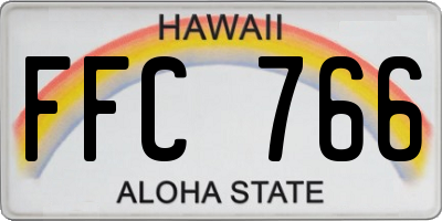 HI license plate FFC766