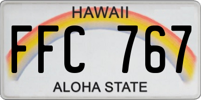HI license plate FFC767