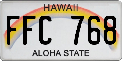 HI license plate FFC768