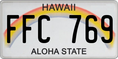 HI license plate FFC769
