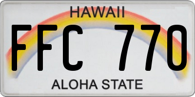 HI license plate FFC770