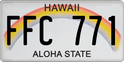 HI license plate FFC771