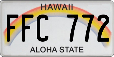 HI license plate FFC772