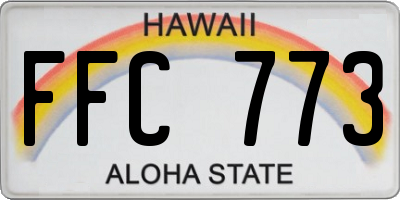 HI license plate FFC773