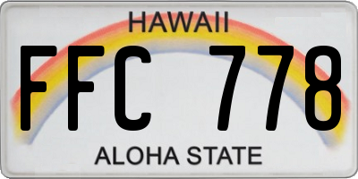 HI license plate FFC778