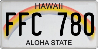 HI license plate FFC780