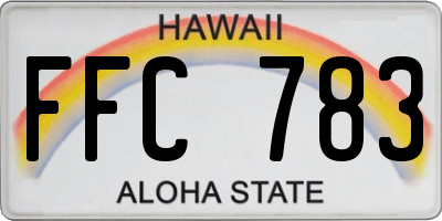 HI license plate FFC783