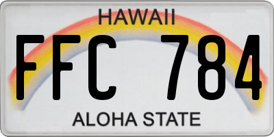 HI license plate FFC784