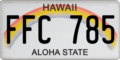 HI license plate FFC785