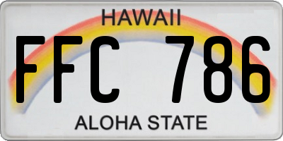 HI license plate FFC786