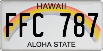 HI license plate FFC787
