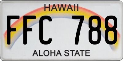 HI license plate FFC788