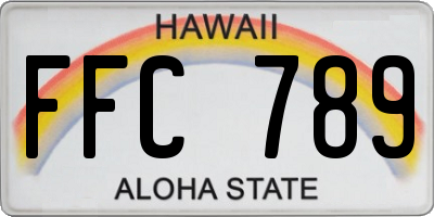 HI license plate FFC789