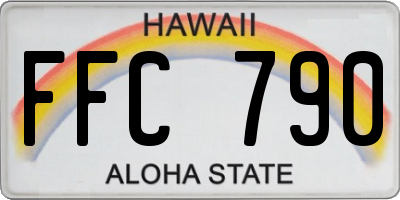 HI license plate FFC790