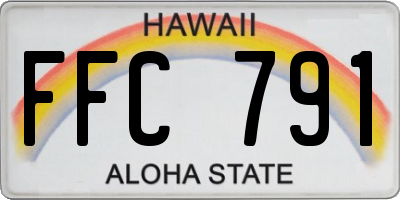 HI license plate FFC791
