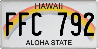 HI license plate FFC792