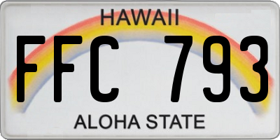 HI license plate FFC793