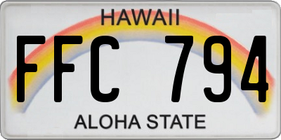 HI license plate FFC794