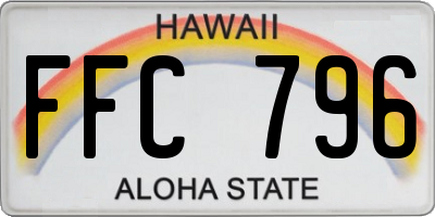 HI license plate FFC796