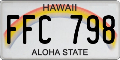 HI license plate FFC798