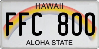 HI license plate FFC800