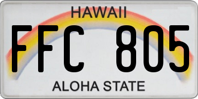 HI license plate FFC805