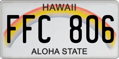 HI license plate FFC806