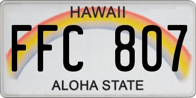 HI license plate FFC807