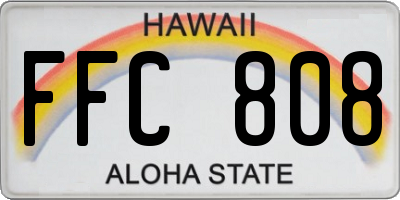 HI license plate FFC808
