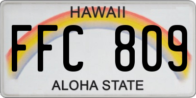 HI license plate FFC809