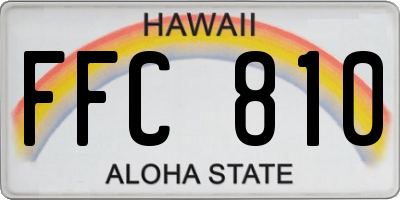 HI license plate FFC810