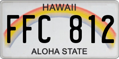 HI license plate FFC812