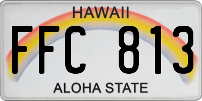 HI license plate FFC813