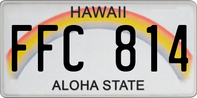 HI license plate FFC814