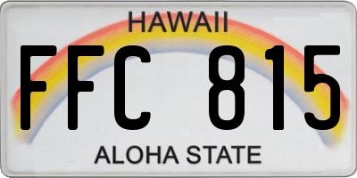 HI license plate FFC815