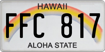 HI license plate FFC817