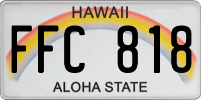 HI license plate FFC818