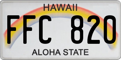 HI license plate FFC820
