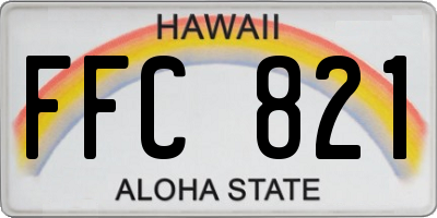 HI license plate FFC821